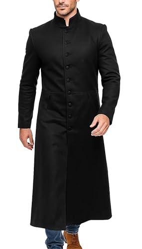 Neo Celebrity Keanu Black Leather Reeves Trench Matrix Coat