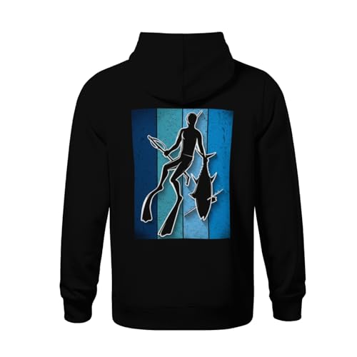 Kids Spearfishing Lover Vintage Freediving Boys Girls Lightweight Kangaroo Pocket Fleece Hoodies3