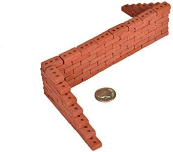 Acacia Grove Mini Red Bricks with Pallet, for Under 8 years old, 100 Pack, 1/12 Scale