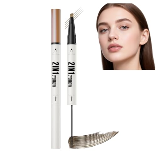 Eyebrow Pencil with Eyebrow Gel,2-In-1 Eyebro/w Pen and Brow Brush,Light Brown Eyeb/row Pencil,Waterproof Eyeb/row Pe/ncil,Eyebr/ow Filler,Long Lasting Brow Pe/n,Eyebr/ow P/en for Beginners