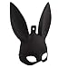 Nolonger Bunny Mask, Women's Masquerade Rabbit Mask For Birthday Easter Halloween Eve Party Costume Accessory (Black)