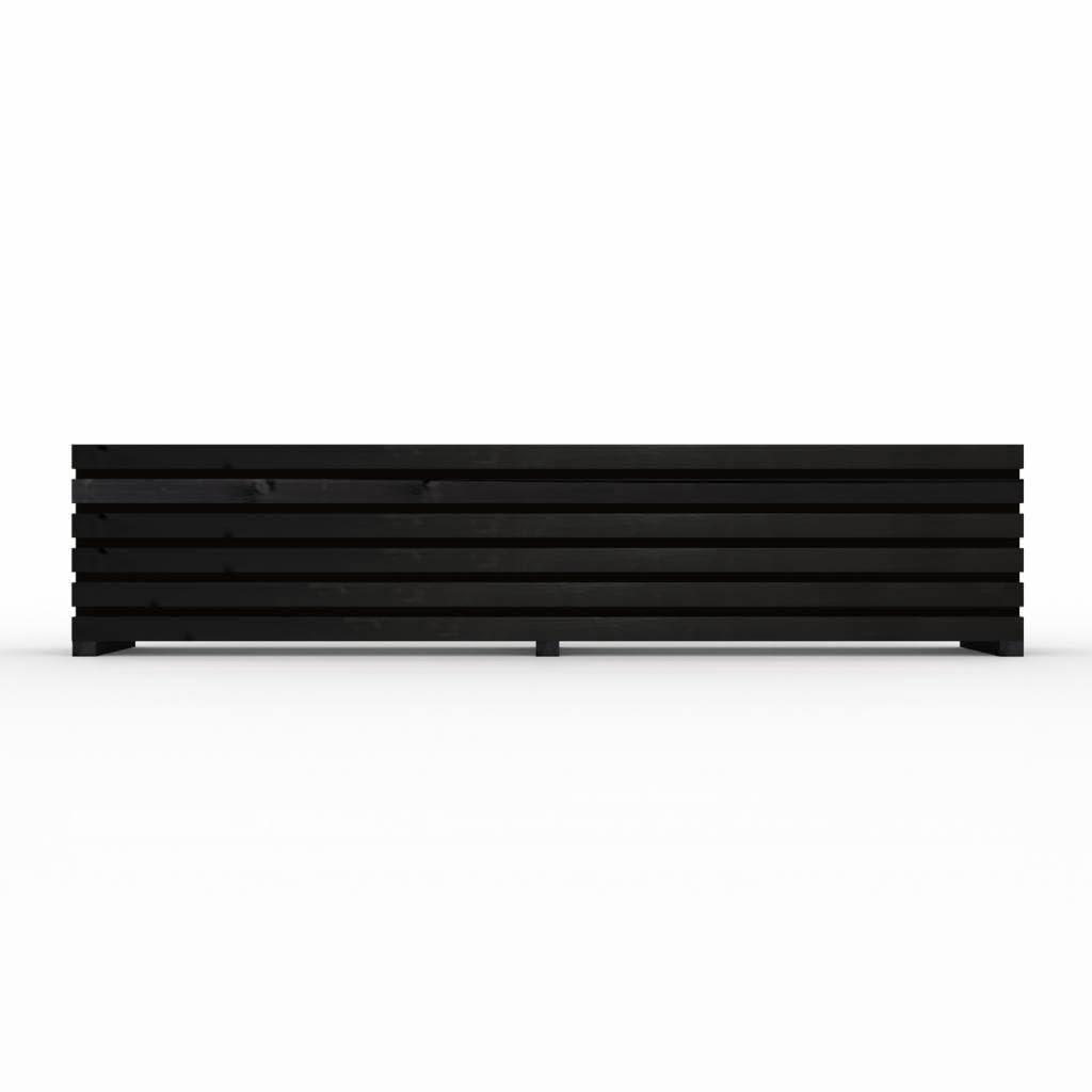 The Hutch Company Sussex Slatted Garden Planter Ready Built Outdoor Flower Box for Plants, Herbs & Vegetables – Heavy Duty Wood – Balcony, Patio & Garden UK Made (BLACK, 4FT)