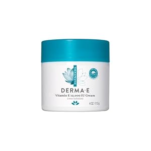 Derma E Vitamin E 12,000 IU Cream – Moisturizer for Face and Body – Multi-purpose Face Cream, Hand Cream and Body Lotion Soothes and Protects, 4 oz