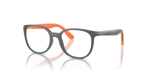 Ray-Ban RY1631 Unisex Kids Round Prescription Eyewear Frames, Dark Grey On Rubber Orange/Demo Lens, 45 mm - image 8