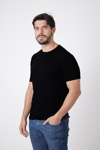 Camiseta Masculina Slim Fit em Algodão Pima Peruano (Preto, G)
