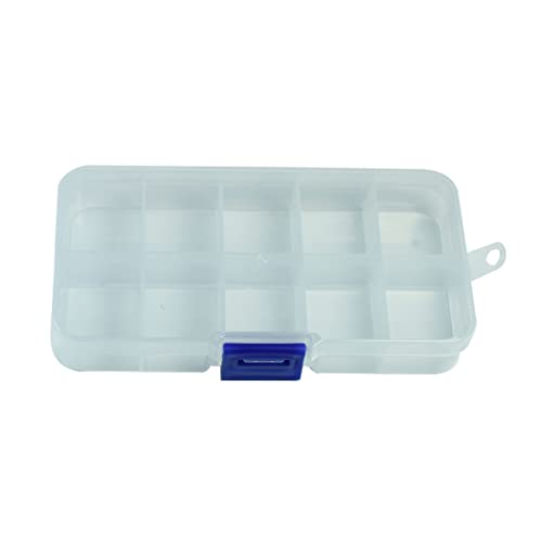 Image of Plastic Grid Storage Box, 10 Large Grids Clear Plastic Jewelry Box, Small Accessories Multipurpose Organizer for earrings, tackle, string, (10 Grids - Clear)