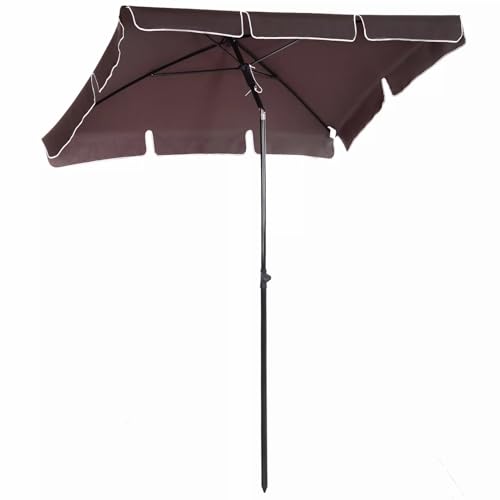 Parasol de jardin rectangulaire 200x130 mât alu terrasse balcon