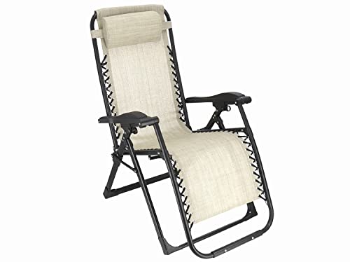 Gerimport Tumbona reclinable Beige 157 x 67 x 108 cm