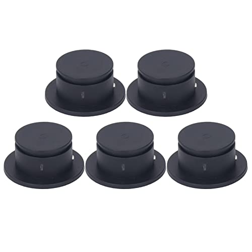 5pcs Durable Surf Leash Plug Replacement Round Board Cup Plug for Surfboard Longboard Black, Easy to Attach Sturdy Structure for Boat, Plastic Material Suitable for Wooden Boards