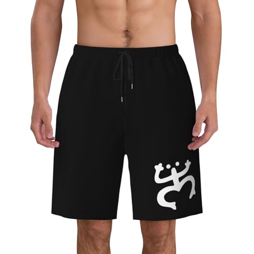 Coqui Taino Mens Swim Trunks Quick Dry Board Shorts 7" - Hawaii Beach Swimwear Black3