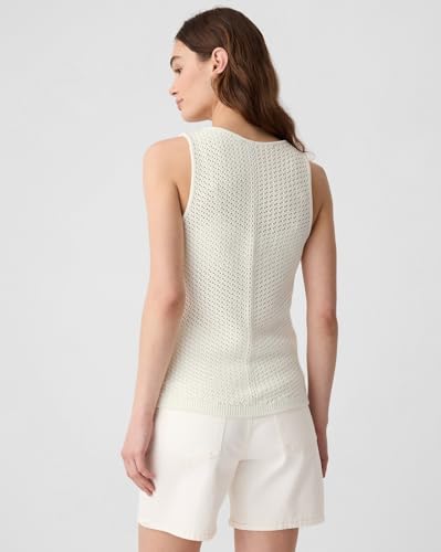 Image of Gap Women Cotton Round Neck Sleeveless Sweater