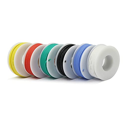 KEPOHK 30AWG 60 m/caja Cable flexible de goma de silicona Alambres trenzados Kit de línea de cobre estañado mezcla 6 colores Alambre eléctrico DIY 60m