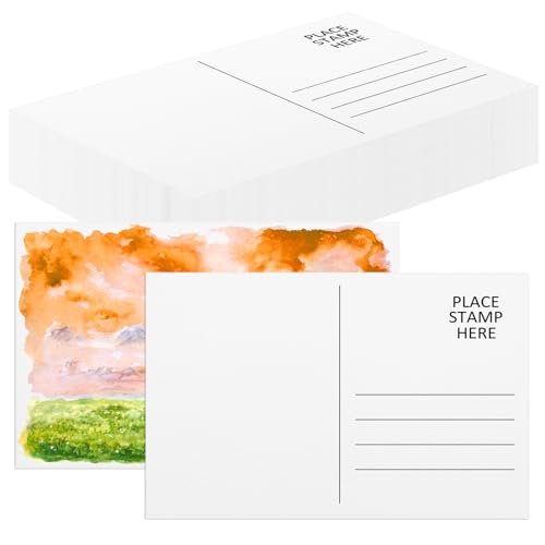 CXIIPOL 100 Sheets Watercolor Paper Postcards 4x6 Inch, 140 lb/300 GSM 100? Pure Cotton Watercolor Paper Blank Postcards for Art Painting Creative Thank Notes, Mailing, Painting Gift Cards