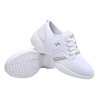Viaoragiosa Donna Scarpe Jazz Lace-up Danza Sneaker,Jazz Moderno Danza Sneakers,Sneakers Ginnastica Jazz Moderno,Casual Traspirante Antiscivolo per Sport,Aerobica,Cheerleader,Allenamento e Danza