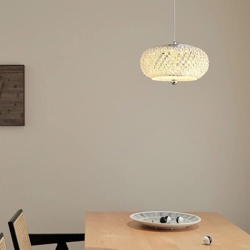 Lámpara colgante de cristal para techos pequeños que optimiza la luz en comedores oscuros 6