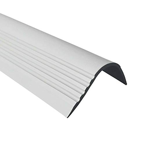 RGPT 52x40mm Bullnose Stair Anti Slip Nosing 46.45" 1.18 Meters Length PVC Rubber Angle Step Edge TMW Profiles (Gray)