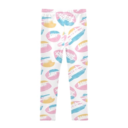 Pink Blue American Football Girls Casual Leggings for Kids Printed Long Pant Bottoms Stretch and Soft2
