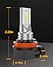 SEALIGHT H11 H16 LED Fog Light Bulb, Real 1:1 Mini Size, 6500K Cool White H8 LED Fog Lights For Cars,Trucks,SUV, H11 Fog Bulb 400% Brightness With Strong Penetration, 3 Mins Plug-N-Play, Pack of 2