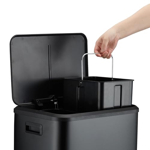 Caneca de basura rectangular de acero inoxidable tipo pedal