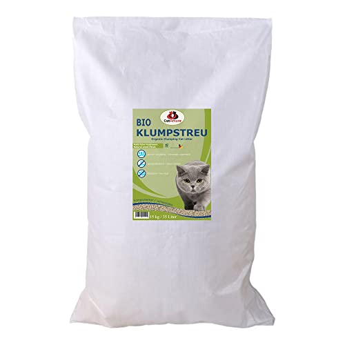 CatAmore Klumpendes Bio-Katzenstreu aus Holz [100% Natürlich] - 35 l - in der Toilette entsorgbar - Klumpstreu pflanzlich - Holzstreu Cover