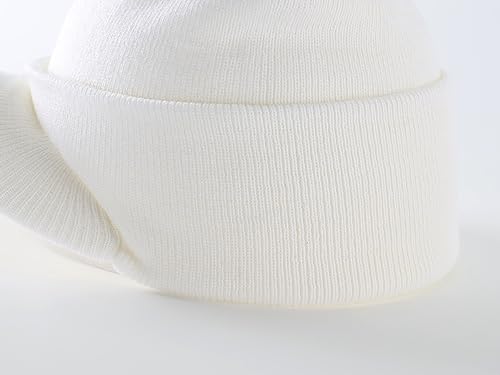 Image of Home Prefer Men's Winter Beanie Hat with Brim Warm Double Knit Cuff Beanie Cap Watch Radar Hat