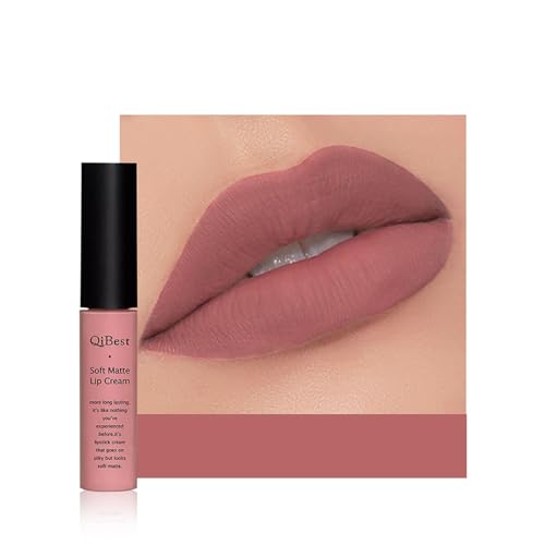 Anifer Velvet Matte Liquid Lipstick Maquillaje de larga duración y resistente al agua, antiadherente Copa brillo de labios,(nude 609)