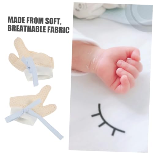 2pairs Scratch Mittens Soft Thumb Sucking Deterrent Gloves for Boy Girl Comfortable Biting Finger Machine Washable Newborn Accessories3