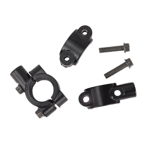 Abrazadera elevadora de manillar en aluminio negro con rosca de 8mm para retrovisor de 22mm 6
