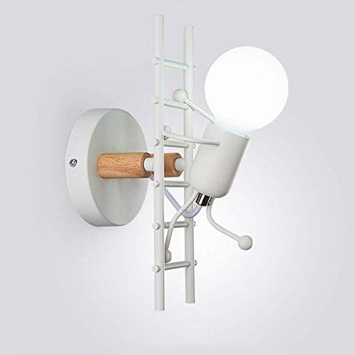 Creative Led lampe de mur, garçon de bande dessinée gris/vert/blanc fer décoratif lampe lampe suspendue lampe murale Nordic Living Room chambre enfants lampe murale