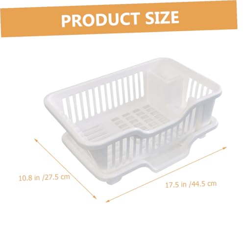 Práctico escurridor de platos hecho de material multifuncional que ahorra espacio, diseño blanco, fácil de montar, escurridor de platos de cocina para fregaderos y superficies de trabajo