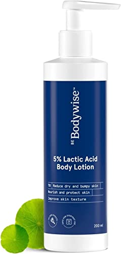 PUU Be Bodywise 5% Lactic Acid Body Lotion for Women | with 5% Lactic Acid, Aloe Vera Extract & CICA Extract | Improves Skin Texture & Reduces Appearance of Strawberry Legs | 200 ml