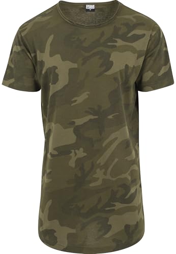 Urban Classics Shaped Long T-Shirt, Multicolore (Olive Camo 775), m Homme