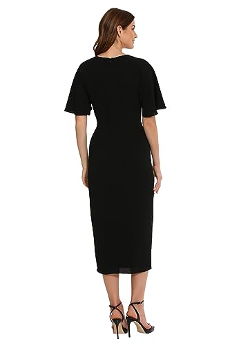 Image of Maggy London Women's Maggy London Women's Dresses Short Flutter Sleeve Faux Wrap Midi Dress