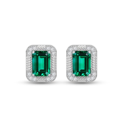 Image of CLARA 925 Sterling Silver Stud Earrings | Platinum Plated | Daily Wear |Gift for Women and Girls