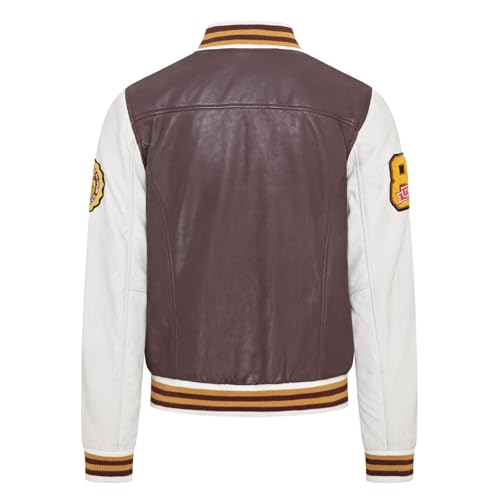 Mens Baseball Leather Letterman Bomber Jacket4
