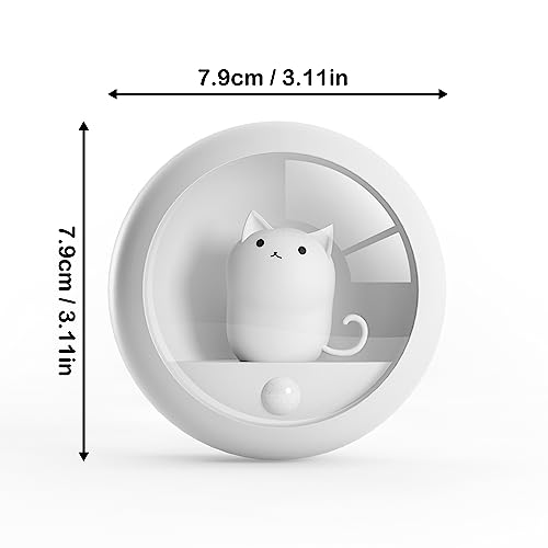 Lámpara nocturna de sensor de movimiento pata de gato USB recargable miniatura 3