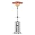 SPORTY&FIT 48,000 Btu Outdoor Propane Patio Heater with Round Table,Double-Layer Stainless Steel Burner, Wheels, Triple Protection System Outdoor Heaters for Patio,Backyard,Deck,Silver