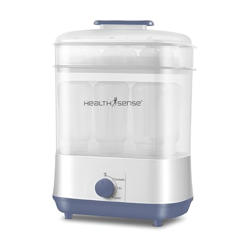 Image of HealthSense Sterilizer & Dryer for feeding bottles | Baby bottle & Accessories sterilizer machine | 8 Bottles Capacity, Food Grade Material, Auto Shut OFF with 1 Year Warranty - BS 10