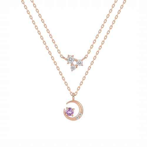 月にキュービックジルコニアをセットしたネックレス