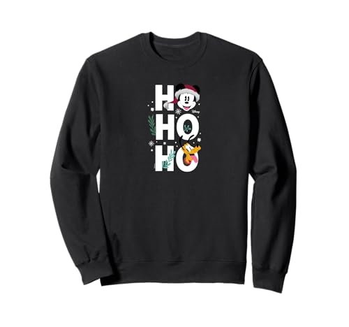 Sweat Mickey Pluto Christmas Ho Ho Ho Disney unisexe en coton pour les fêtes
