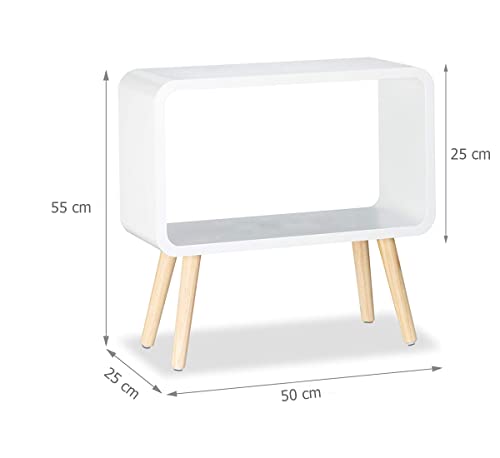 Image of Device Bas with BROWN ART SHOPPEE Bookcase Nightstand Side End Table Bedrooms Night Stand Bed Side Coffee Table Living Room Small Magazine Stand With Storage Engineered Wood Modern Furniture (White)