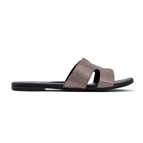 Image of CLEO By Khadim's Synthetic Grey Slip-On Flats For Women