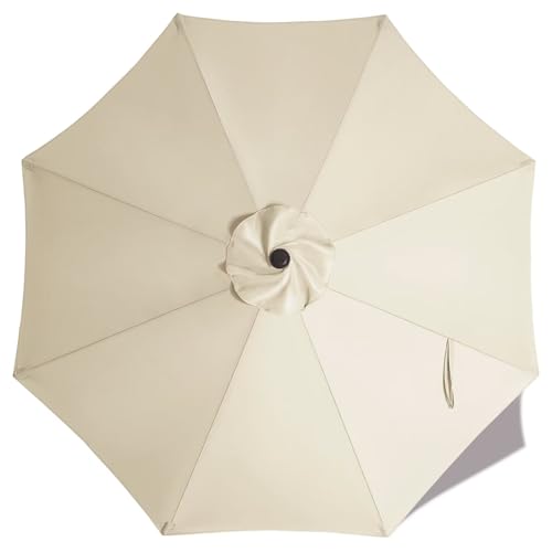 Image of ABCCANOPY 9ft Outdoor Umbrella Replacement Top Suit 8 Ribs (Light Beige)