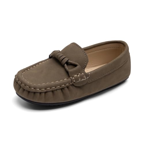 Image of Miamooi Toddler Boys Girls Wedding Dress Shoes Little Kid Slip On Loafers School Uniform Moccasins Walking Shoe