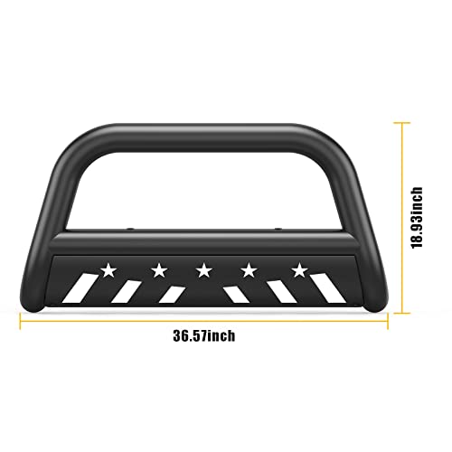 Image of Bull Bar Compatible for 2016-2022 Tacoma Front Bumper Grill Grille Guard with Skid Plate