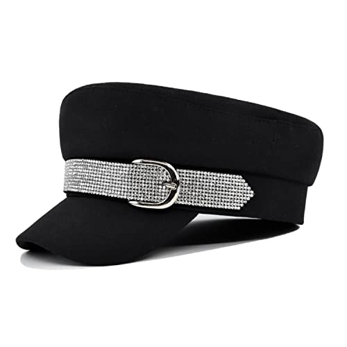 Gorra estilo newsboy con brillo y visera para mujer miniatura 1