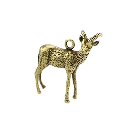 Pendentif antilope voiture en laiton rétro pendeur bélier en cuivre gravé