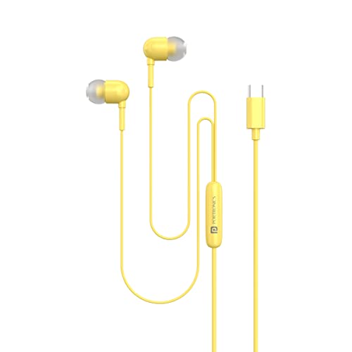 Portronics Conch 60 In-Ear Wired Earphone With Mic, Type-C Audio Jack(Yellow)