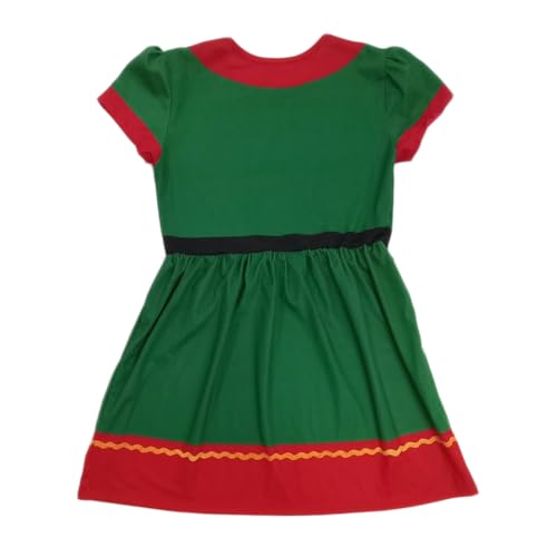 Vestido Infantil Temático Duende Fantasia Ajudante do Papai Noel (12)