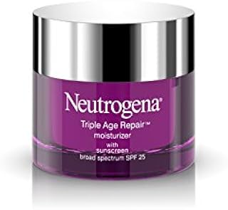 Neutrogena Triple Age Repair Anti-Aging Daily Facial Moisturizer with SPF 25 Sunscreen & Vitamin C, Firming Face & Neck Cream for Dark Spots with Glycerin & Shea Butter, 1.7 Ounce
